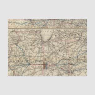 Papel De Seda Mapas que muestran la Indiana