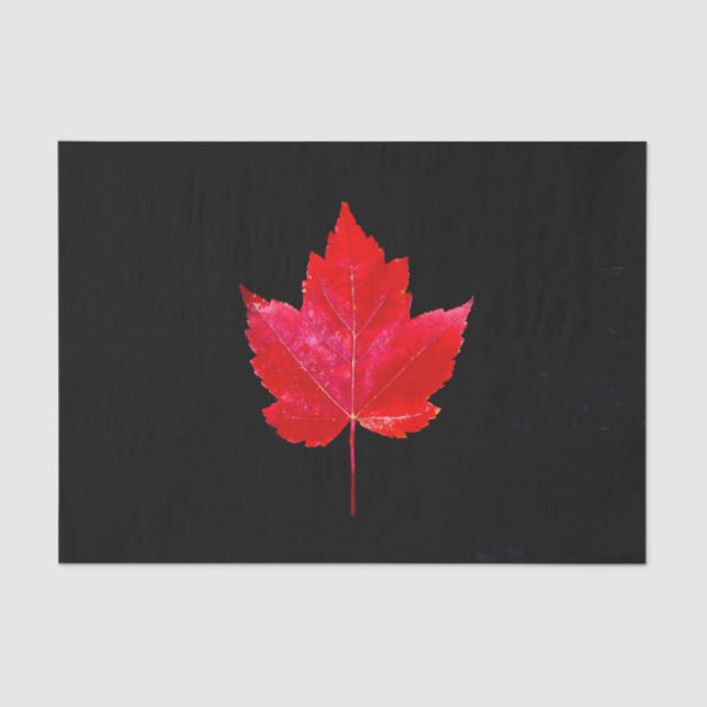 Papel De Seda Maple Leaf Red Black Autumn Country (Anverso)
