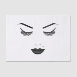Papel De Seda Maquillaje Labios Negros Cara Cejas Labios Belleza