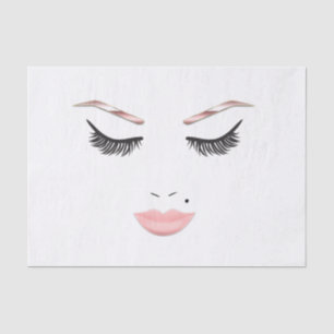 Papel De Seda Maquillaje Rosa Dorado Cara Cejas Labios Belleza G
