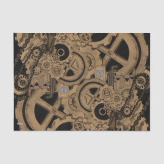 Papel De Seda Maquinaria Steampunk (Brassy)