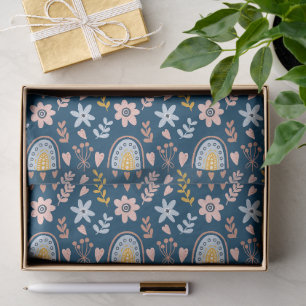 Papel De Seda Maravilloso Diseño Floral Botánico