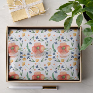 Papel De Seda Maravilloso Diseño Floral Botánico