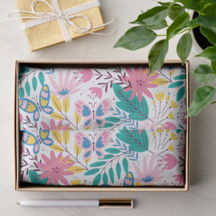 Papel De Seda Maravilloso diseño floral botánico