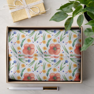 Papel De Seda Maravilloso Diseño Floral Botánico