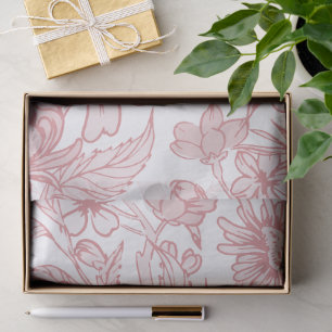 Papel De Seda Maravilloso Diseño Floral Botánico