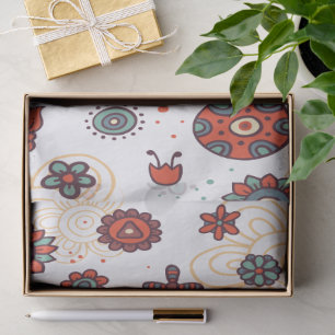 Papel De Seda Maravilloso Diseño Floral Botánico