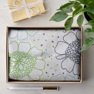 Papel De Seda Maravilloso Diseño Floral Botánico