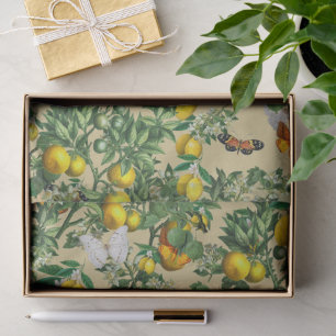 Papel De Seda Maravilloso Diseño Floral Botánico