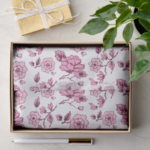Papel De Seda Maravilloso Diseño Floral Botánico
