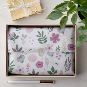 Papel De Seda Maravilloso Diseño Floral Botánico