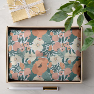 Papel De Seda Maravilloso Diseño Floral Botánico
