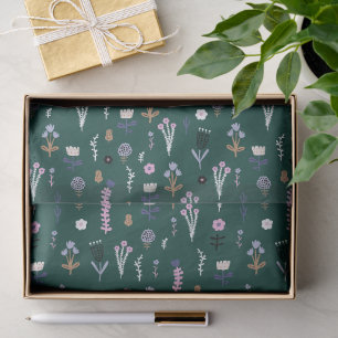 Papel De Seda Maravilloso Diseño Floral Botánico