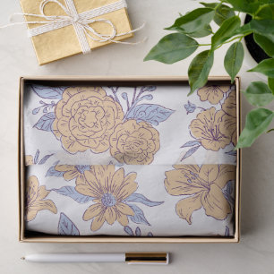 Papel De Seda Maravilloso Diseño Floral Botánico