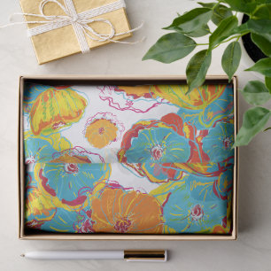 Papel De Seda Maravilloso Diseño Floral Botánico