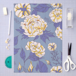 Papel De Seda Maravilloso Diseño Floral Botánico