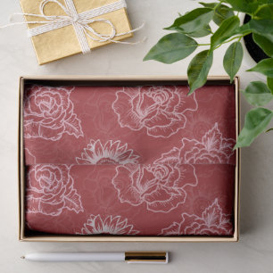 Papel De Seda Maravilloso Diseño Floral Botánico