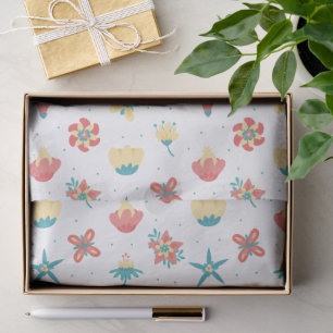 Papel De Seda Maravilloso Diseño Floral Botánico