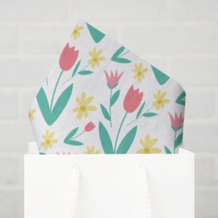 Papel De Seda Maravilloso Diseño Floral Botánico