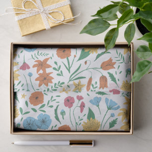 Papel De Seda Maravilloso Diseño Floral Botánico