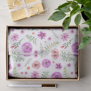 Papel De Seda Maravilloso Diseño Floral Botánico