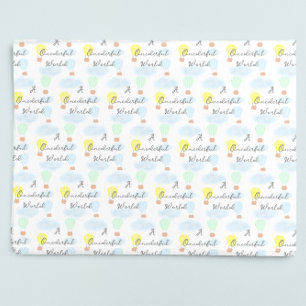 Papel De Seda Maravilloso mundo globo aerostático 1º cumpleaños