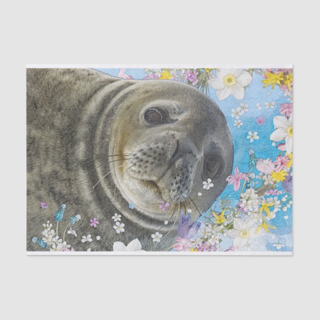 Papel De Seda Maravion de cuento de hadas en el océano de las fl (Anverso)