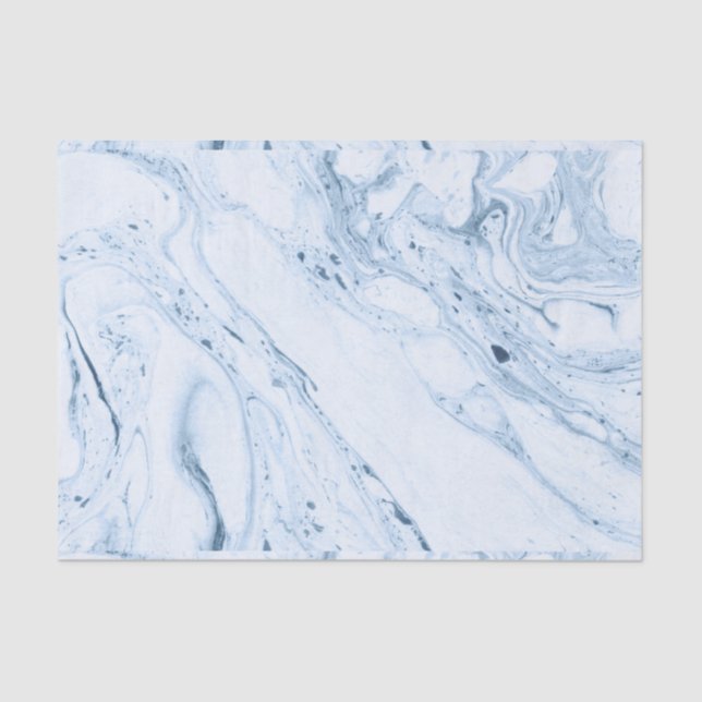 Papel De Seda Marble blanco y azul girando (Anverso)