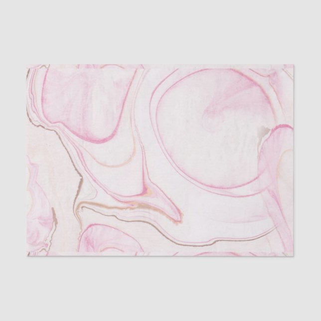 Papel De Seda Marble blanco y rosa moderno (Anverso)
