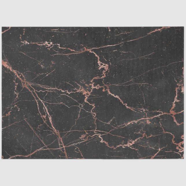 Papel De Seda Marble de moda rosa negro moderno (Anverso)