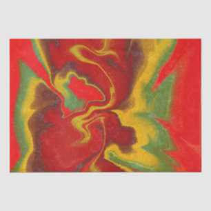 Papel De Seda Marble fluido Onda vibrante Rojo Amarillo Rojo Swi