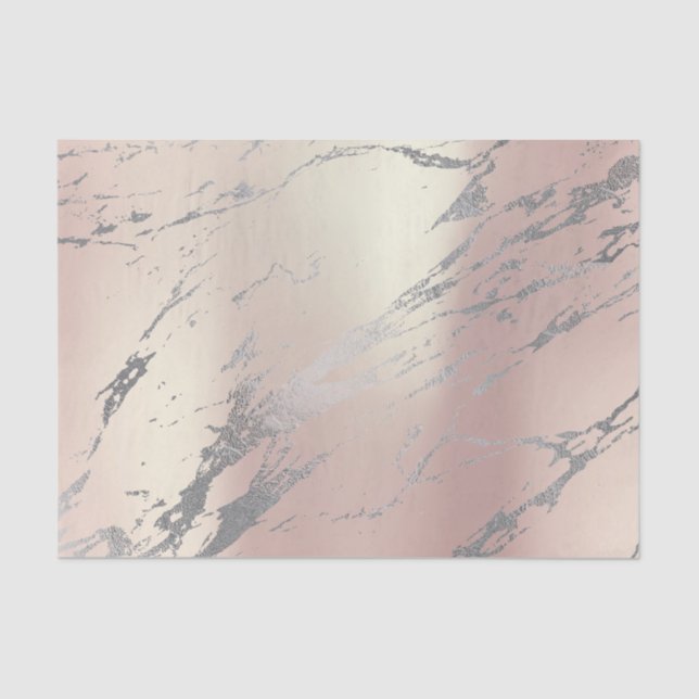 Papel De Seda Marble gris rosa rosa rosa rosa oro plata metálica (Anverso)