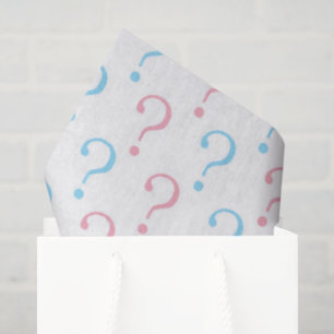 Papel De Seda Marca de pregunta azul rosa género revelar tejido