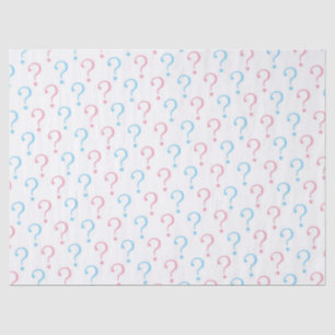 Papel De Seda Marca de pregunta azul rosa género revelar tejido