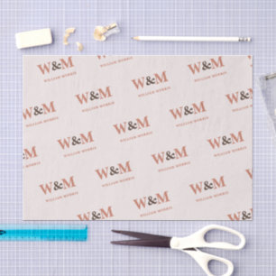 Papel De Seda Marca Empresarial Boho Rosa Terracota
