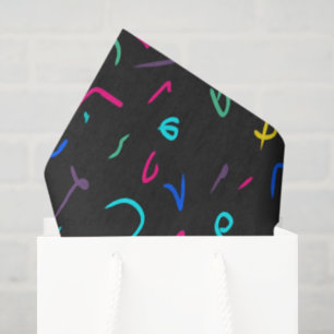 Papel De Seda Marcas brillantes de neón sobre negro