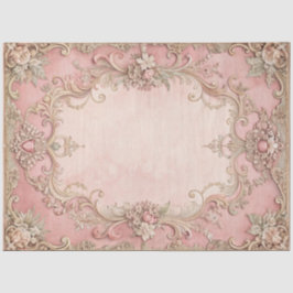 Papel De Seda Marco antiguo de decoupage de Grunge rosa