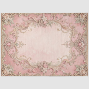 Papel De Seda Marco antiguo de decoupage de Grunge rosa