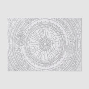 Papel De Seda Marco de carta astral con texto latino desvanecido