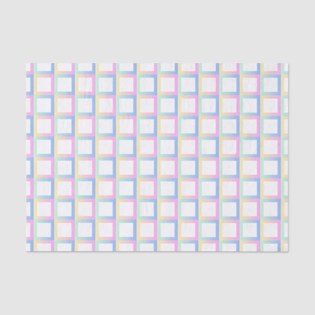 Papel De Seda Marcos de patrones de gradiente simétricos blancos (Anverso)