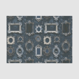 Papel De Seda Marcos vintage vacíos en un fondo azul