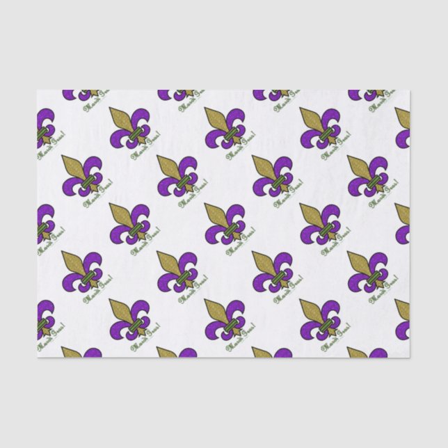 Papel De Seda Mardi Gras Fleur De Lis (Anverso)