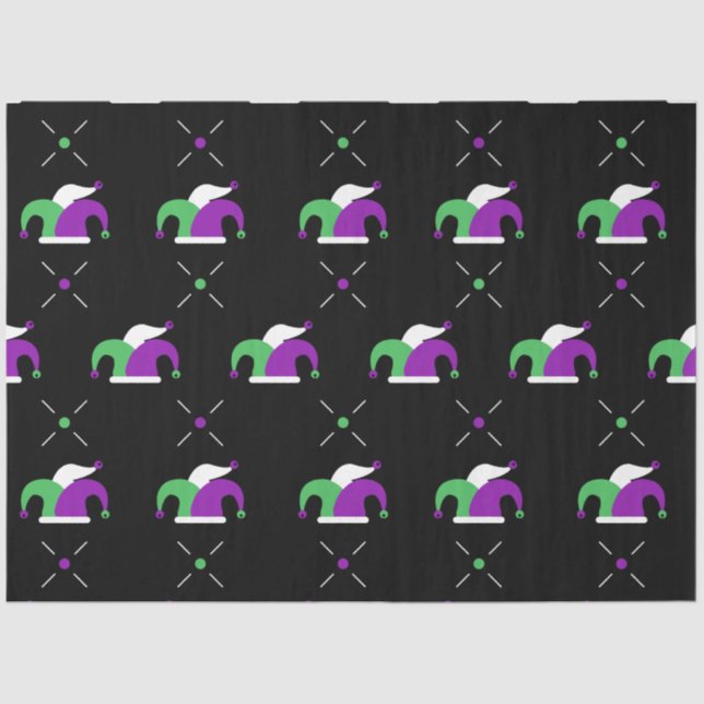 Papel De Seda Mardi Gras Jester Gorra Tissue Paper (Anverso)