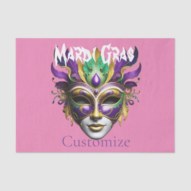 Papel De Seda Mardi Gras Mask Thunder_Cove (Anverso)