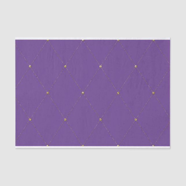 PAPEL DE SEDA MARDI GRAS PURPLE DIAMONTS PATTERS (Anverso)