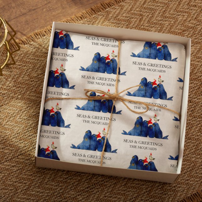 Papel De Seda Mares de leones de mar festivo y acuarela (Subido por el creador)