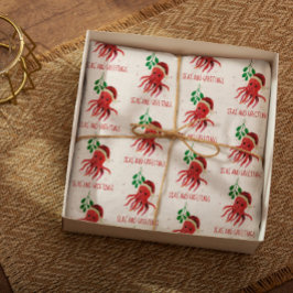 Papel De Seda Mares y saludos de pulpo bonitos Mistleto