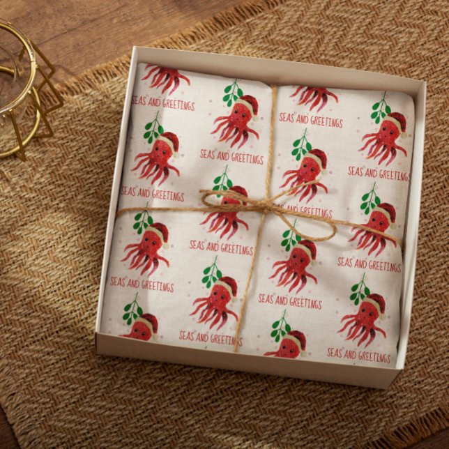 Papel De Seda Mares y saludos de pulpo bonitos Mistleto (Subido por el creador)