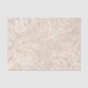 Papel De Seda Marfil y Blanco Damasco Antiguo