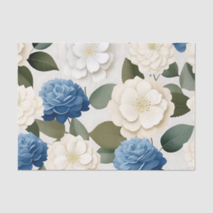 Papel De Seda Marfil y Hydrangea Azul